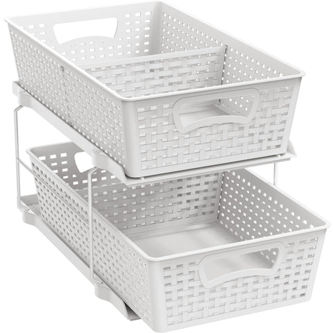 Simple Houseware 2-tier sliding under-sink drawer organizer for easy access