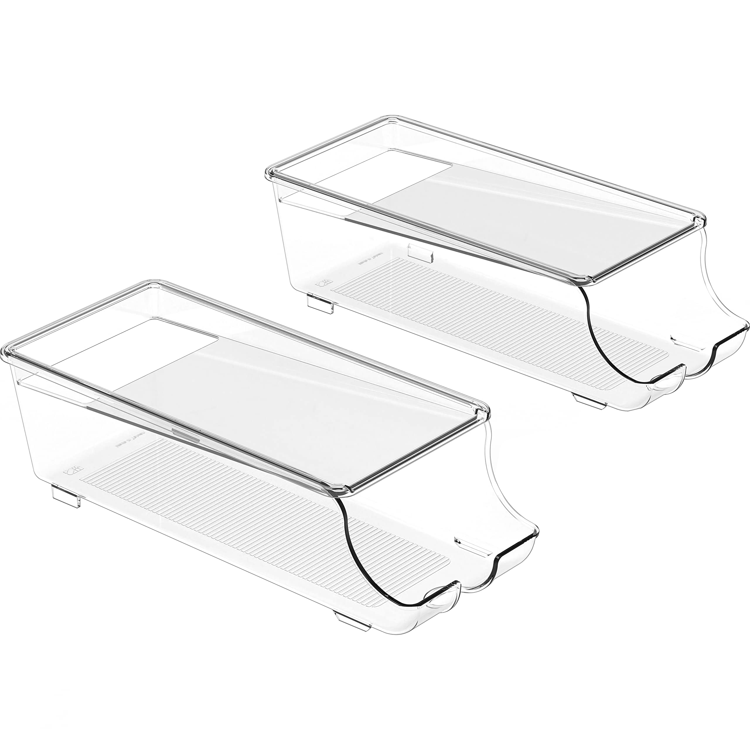 Simple Houseware 2-tier rack shown inside a fridge for organized cans.