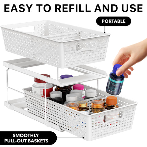 Simple Houseware adjustable divider enables flexible spacing in the drawer