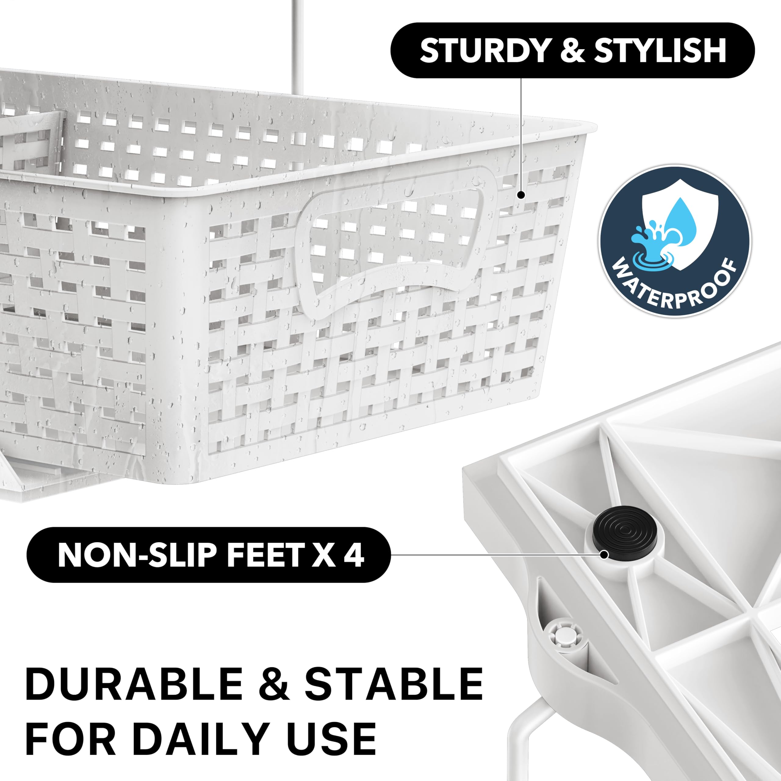 Simple Houseware anti-slip base keeps organizer stable on smooth surfaces