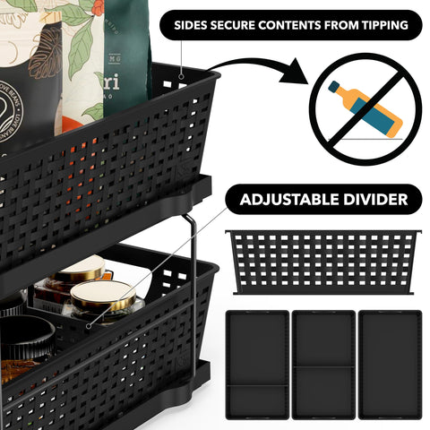Simple Houseware anti-slip base keeps the drawer steady on bathroom surfaces.