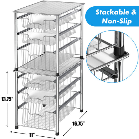 Simple Houseware chrome top surface for extra storage