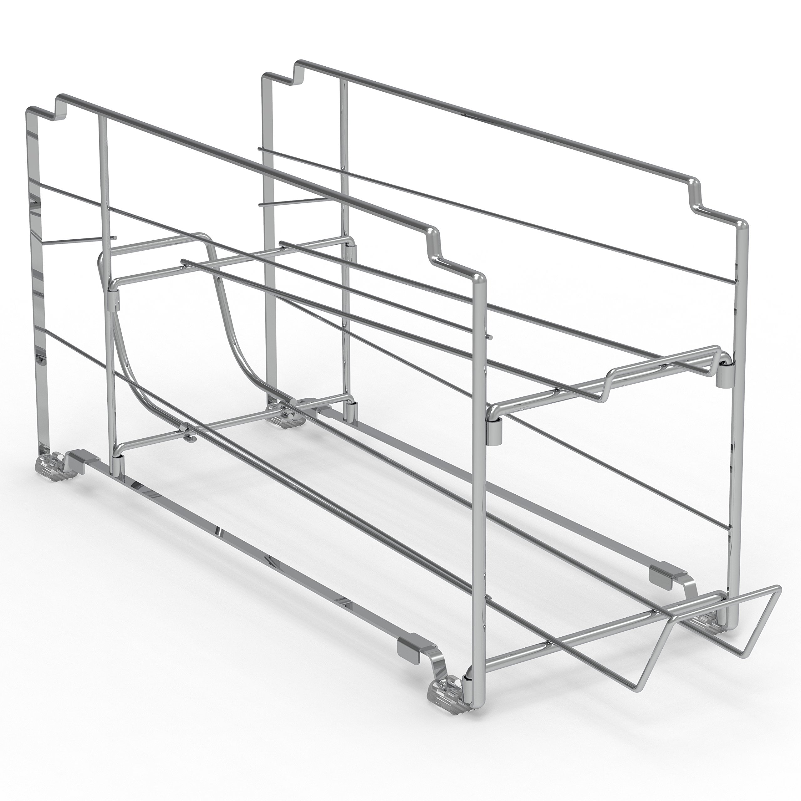 Simple Houseware chrome kitchen can organizer 2-pack for compact storage