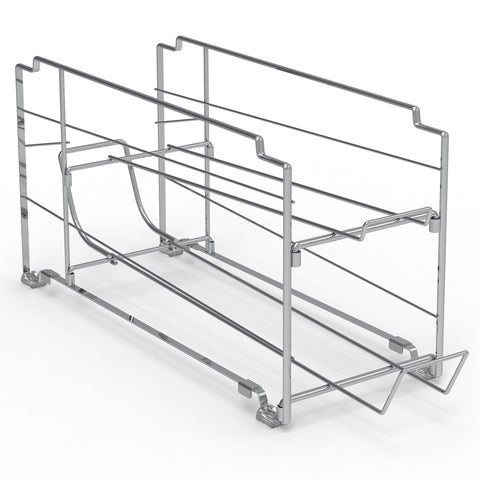 Simple Houseware chrome kitchen can organizer 2-pack for compact storage