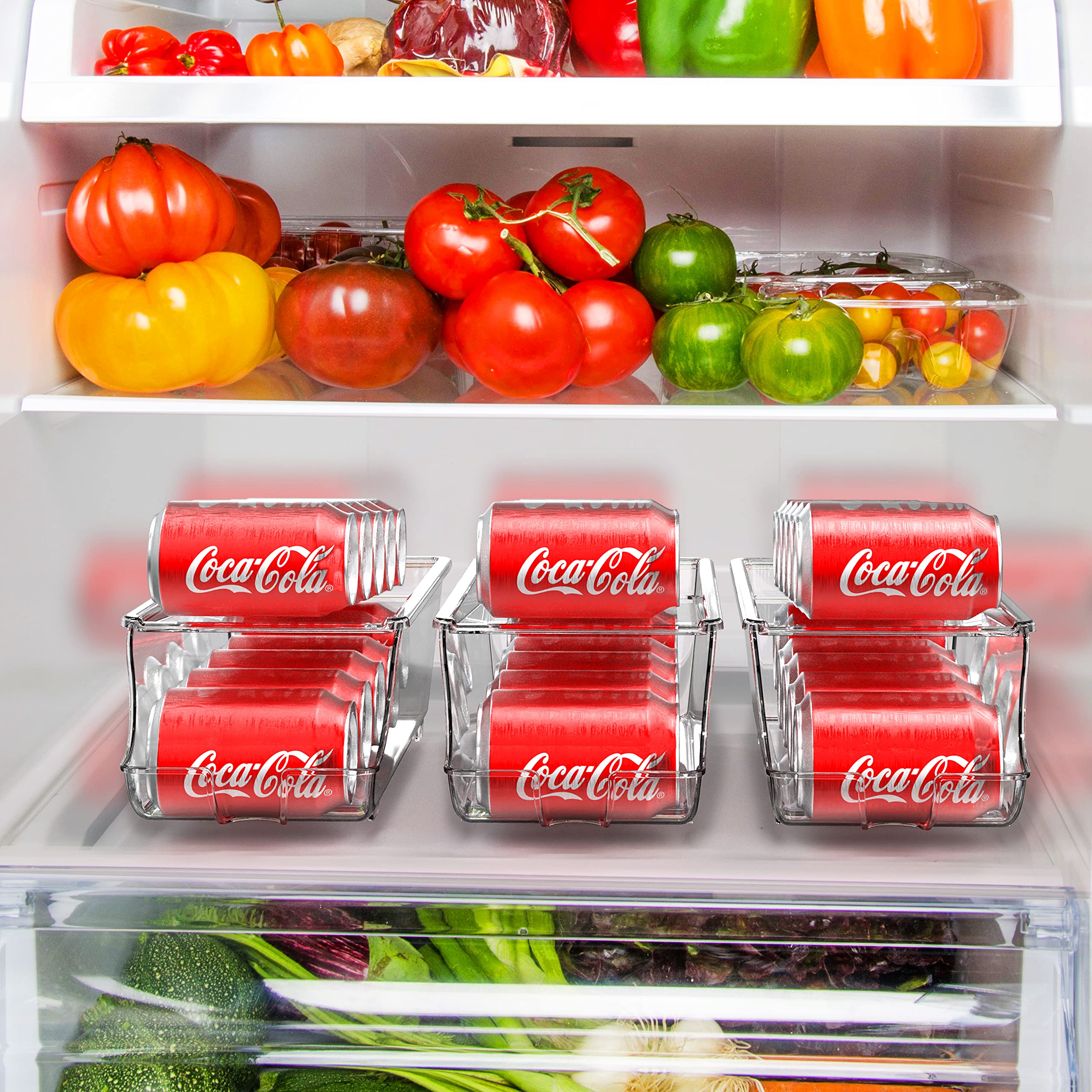 Simple Houseware clear front-loading bin for quick beverage visibility.