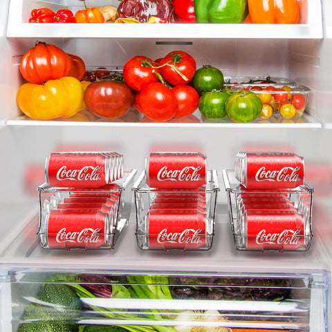 Simple Houseware clear front-loading bin for quick beverage visibility.
