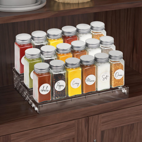 Simple Houseware compact square bottle dimensions fit neatly in cabinets.
