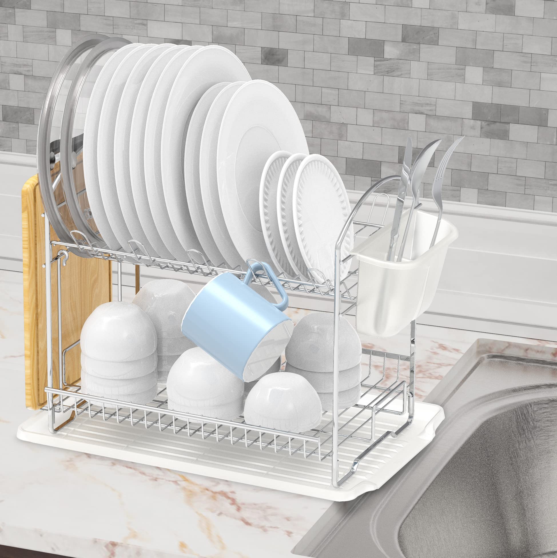 Simple Houseware drainboard side-opening design allows efficient water disposal