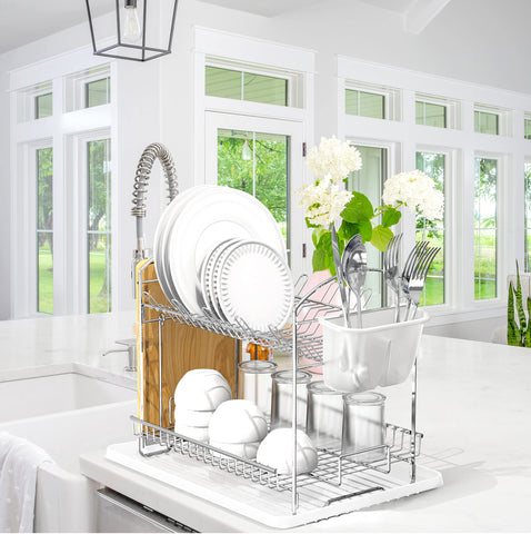 Simple Houseware drainboard translucent highlights drainage to keep counters dry