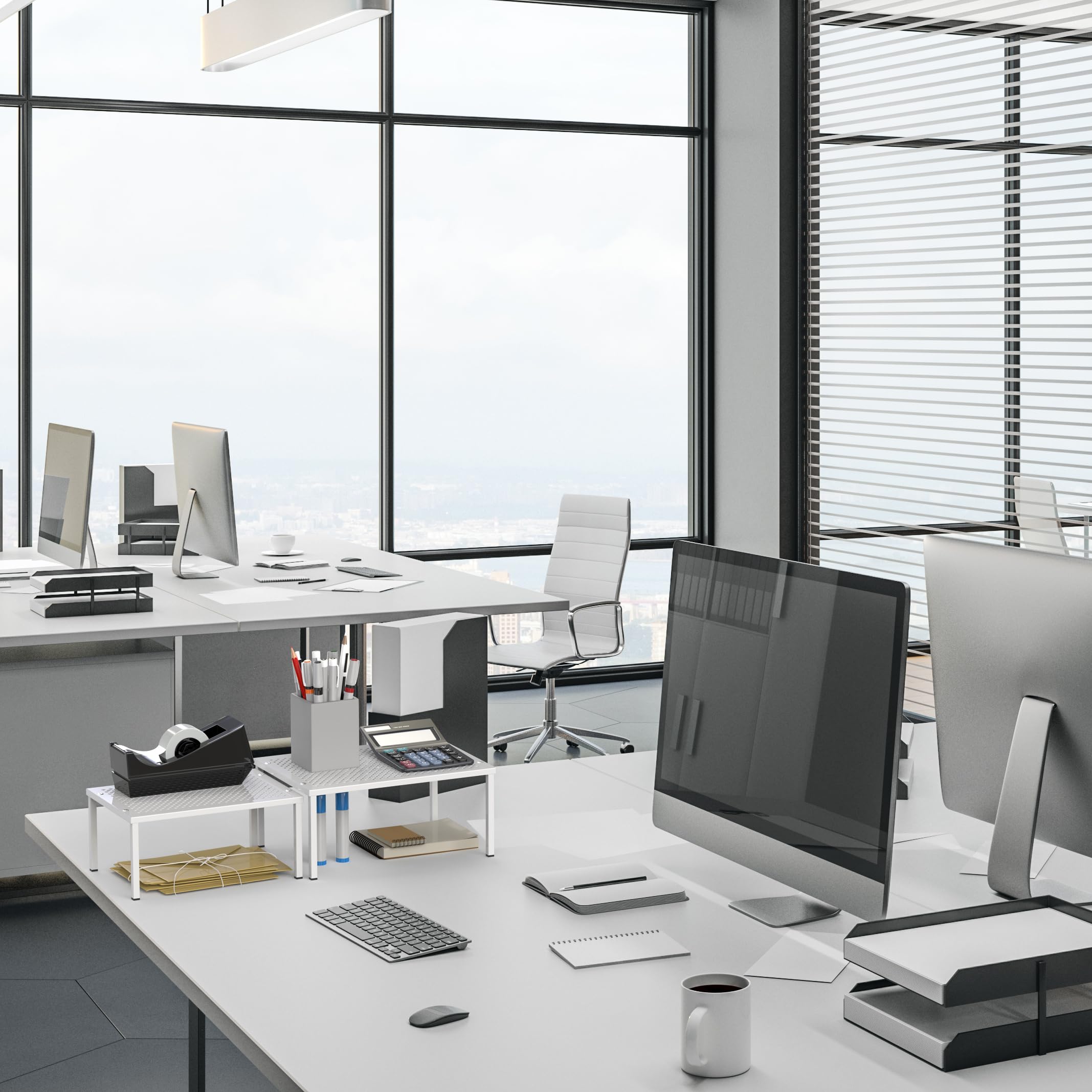 Simple Houseware compact kitchen organizer in white maximizes counter space.