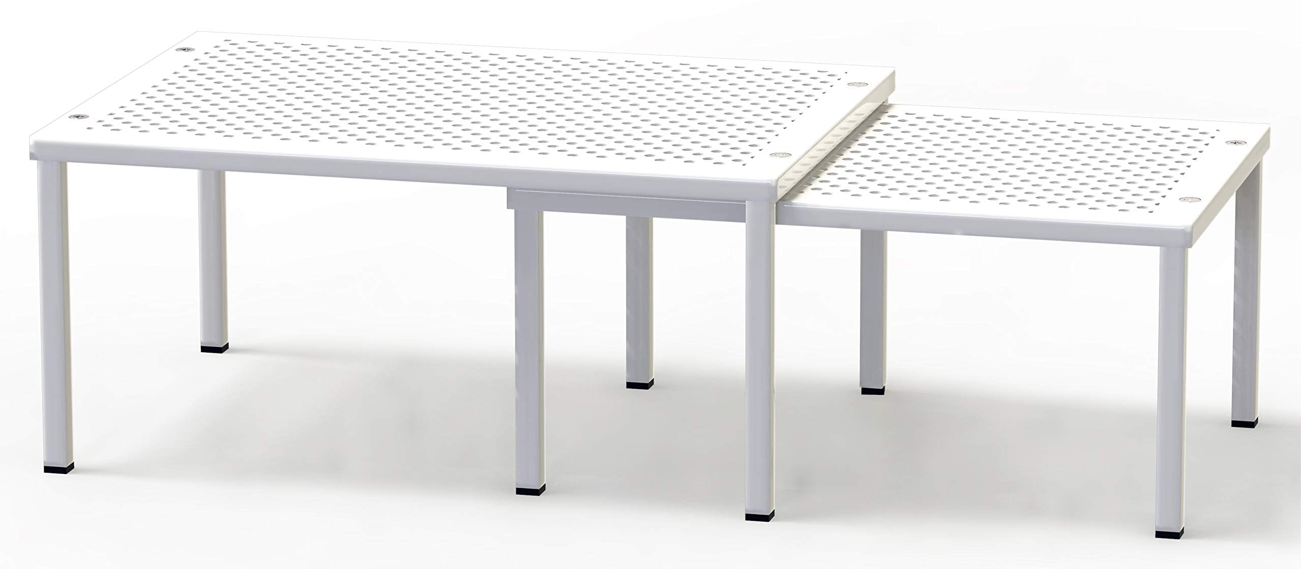 Simple Houseware two-shelf configuration promotes flexible stacking for mugs or cans.