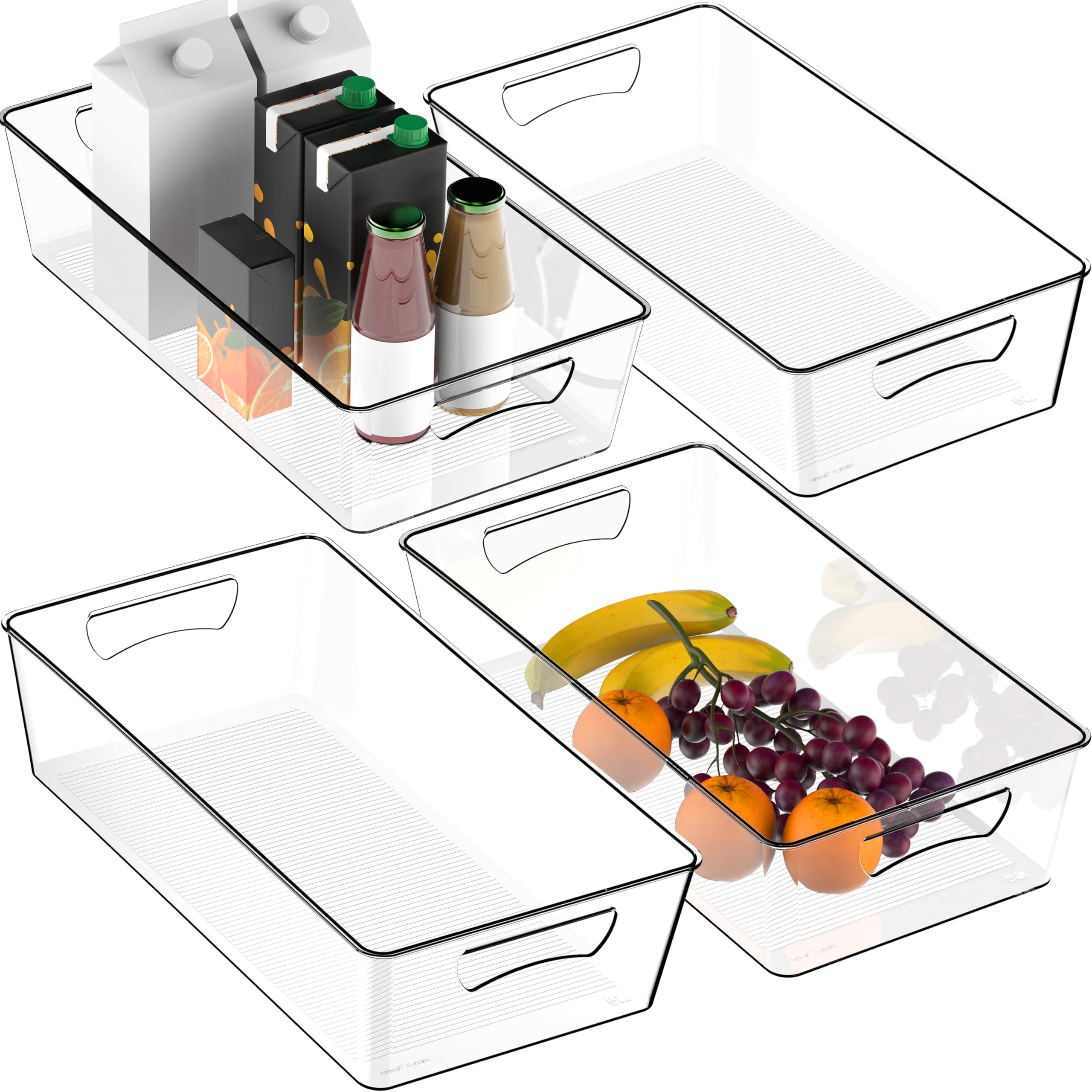 Simple Houseware fridge organization with crystal-clear bins and 15x8x3.75 format for easy planning
