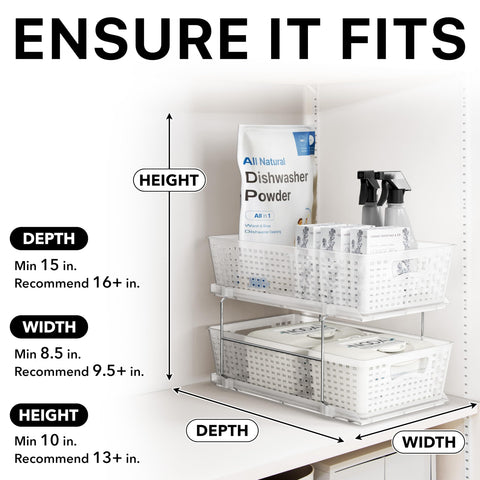 Simple Houseware versatile storage for kitchen, bathroom, and pantry needs.