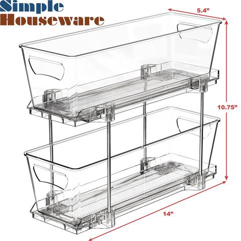 Simple Houseware kitchen cabinet organizer keeps items neatly stored.