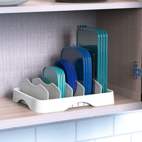 Simple Houseware versatile storage holds round and square lids up to nine inches