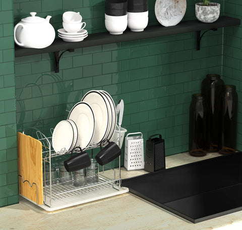 Simple Houseware mug holder keeps cups easily reachable on the upper tier