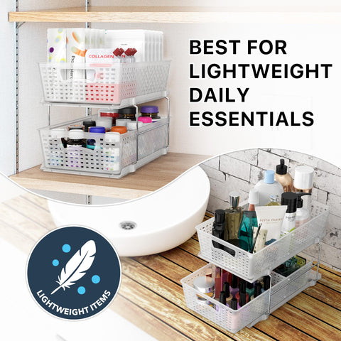 Simple Houseware tool-free assembly with no-drill installation.