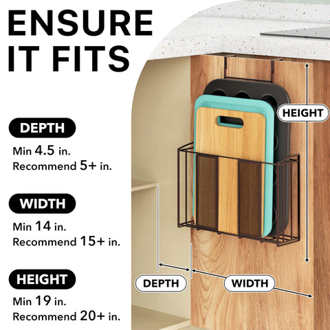 Simple Houseware over-cabinet-door organizer side angle shows slim profile