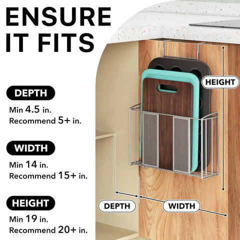 Simple Houseware over cabinet door organizer offers 11.8 inch basket width for easy sorting