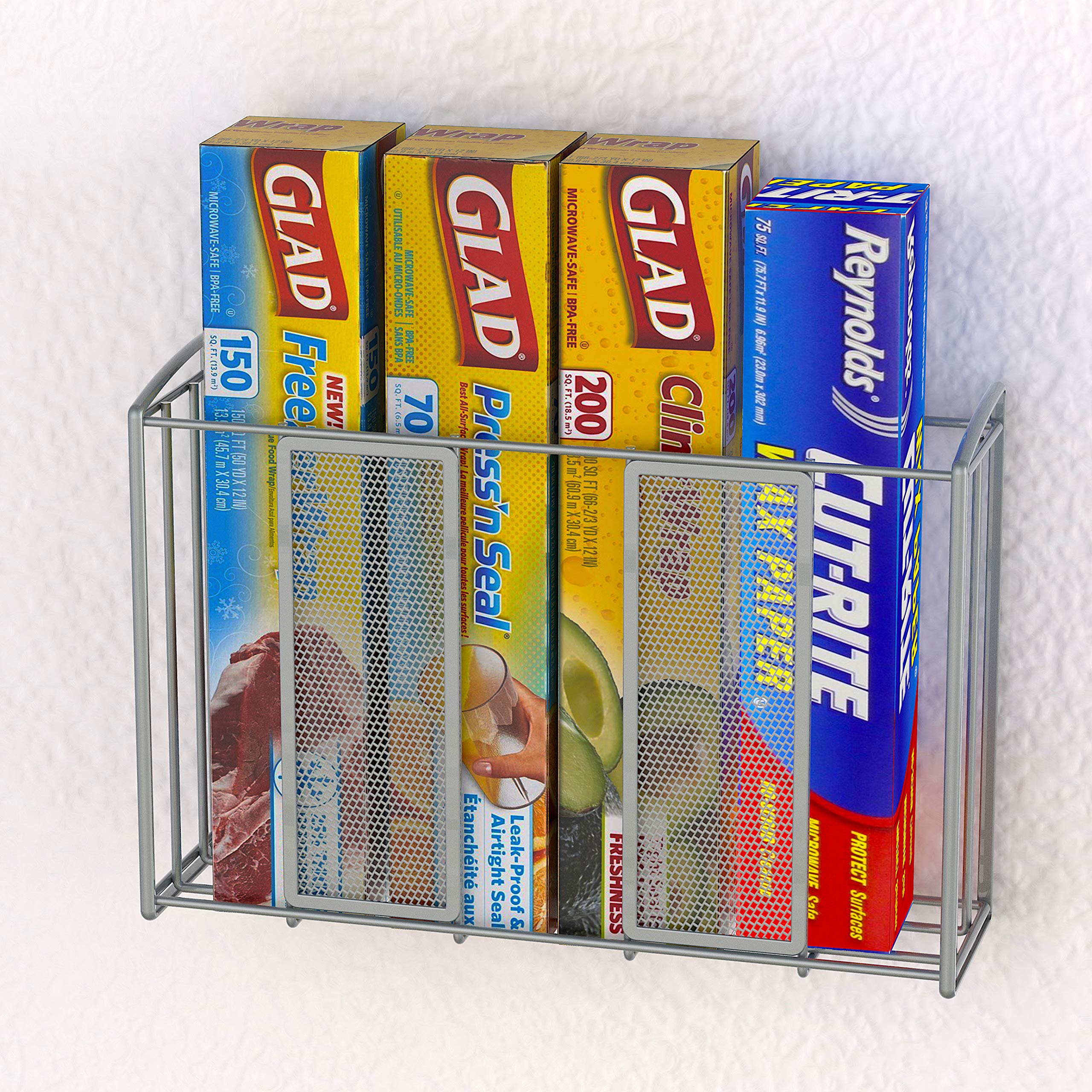Simple Houseware mesh-silver organizer keeps bathroom essentials neatly organized behind the door