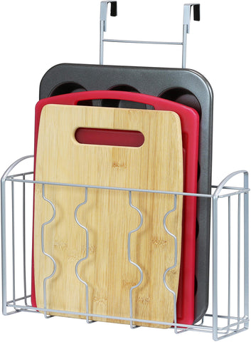 Simple Houseware over cabinet door organizer, front view, adds easily accessible storage.