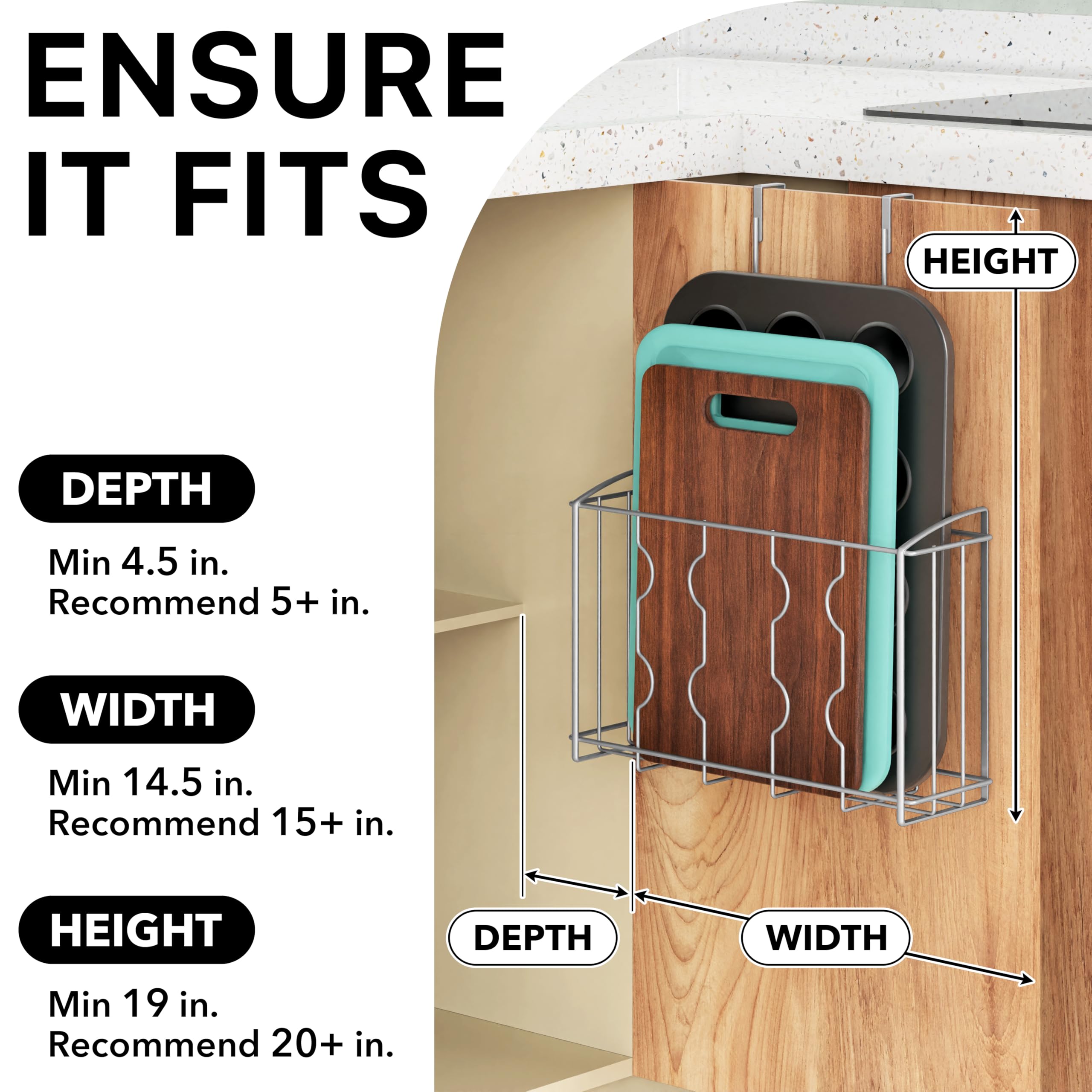 Simple Houseware wall-mounted option adds vertical storage in kitchen or bath