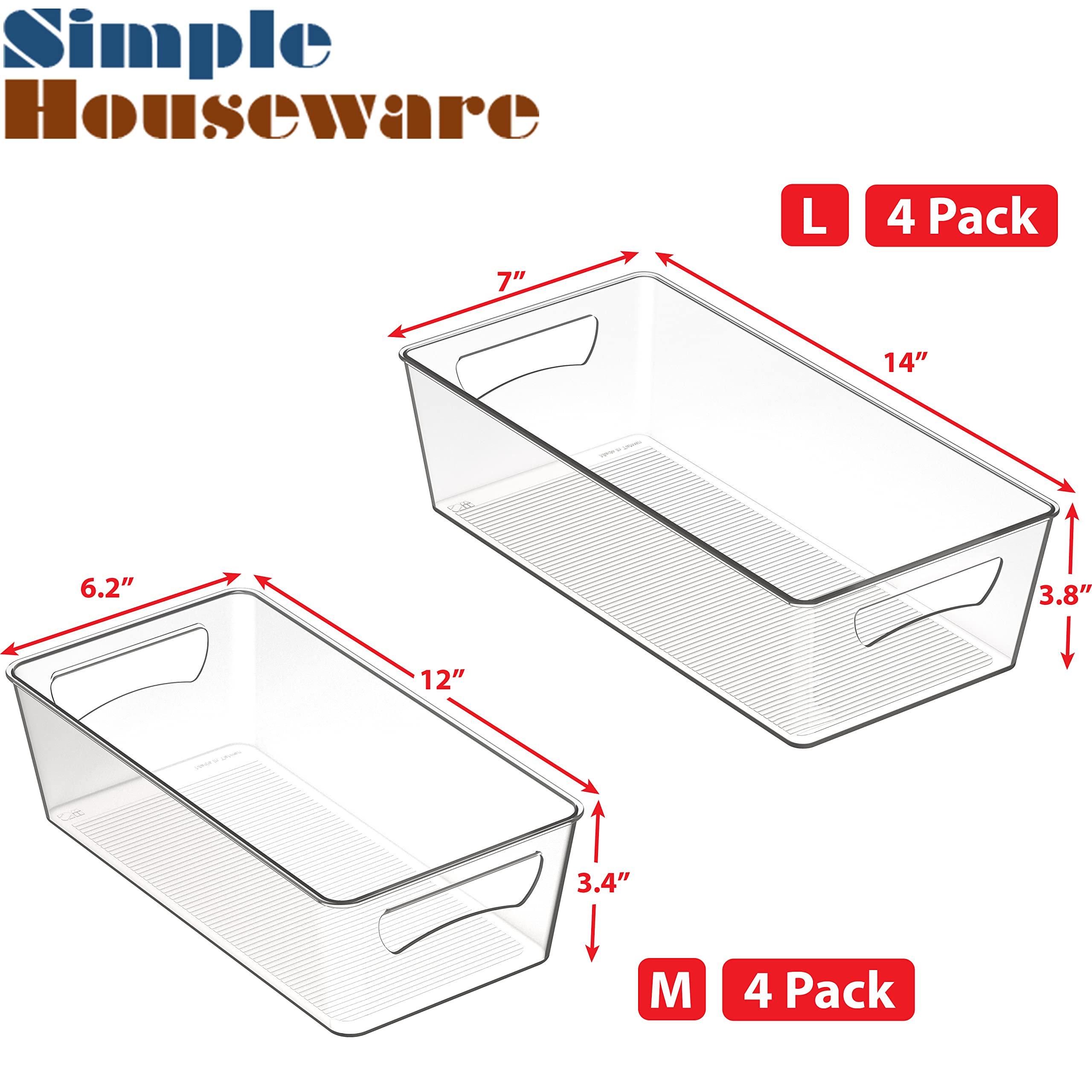 Simple Houseware medium pantry bin for condiments and snacks with clear visibility