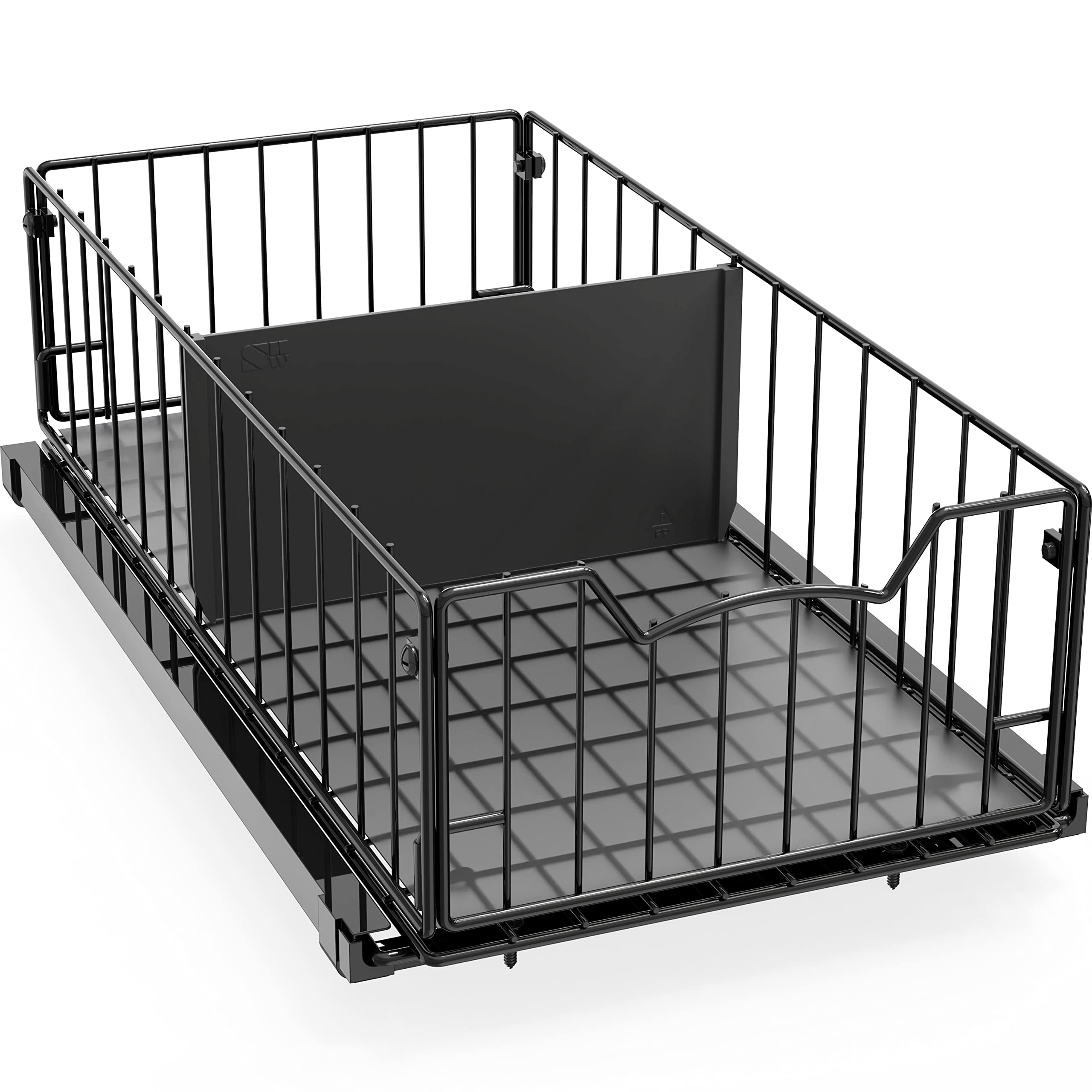 Simple Houseware pull-out cabinet sliding basket organizer for deep-cabinet access.