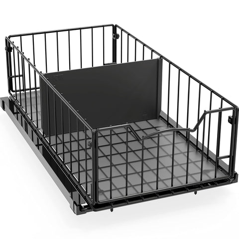 Simple Houseware pull-out cabinet sliding basket organizer for deep-cabinet access.