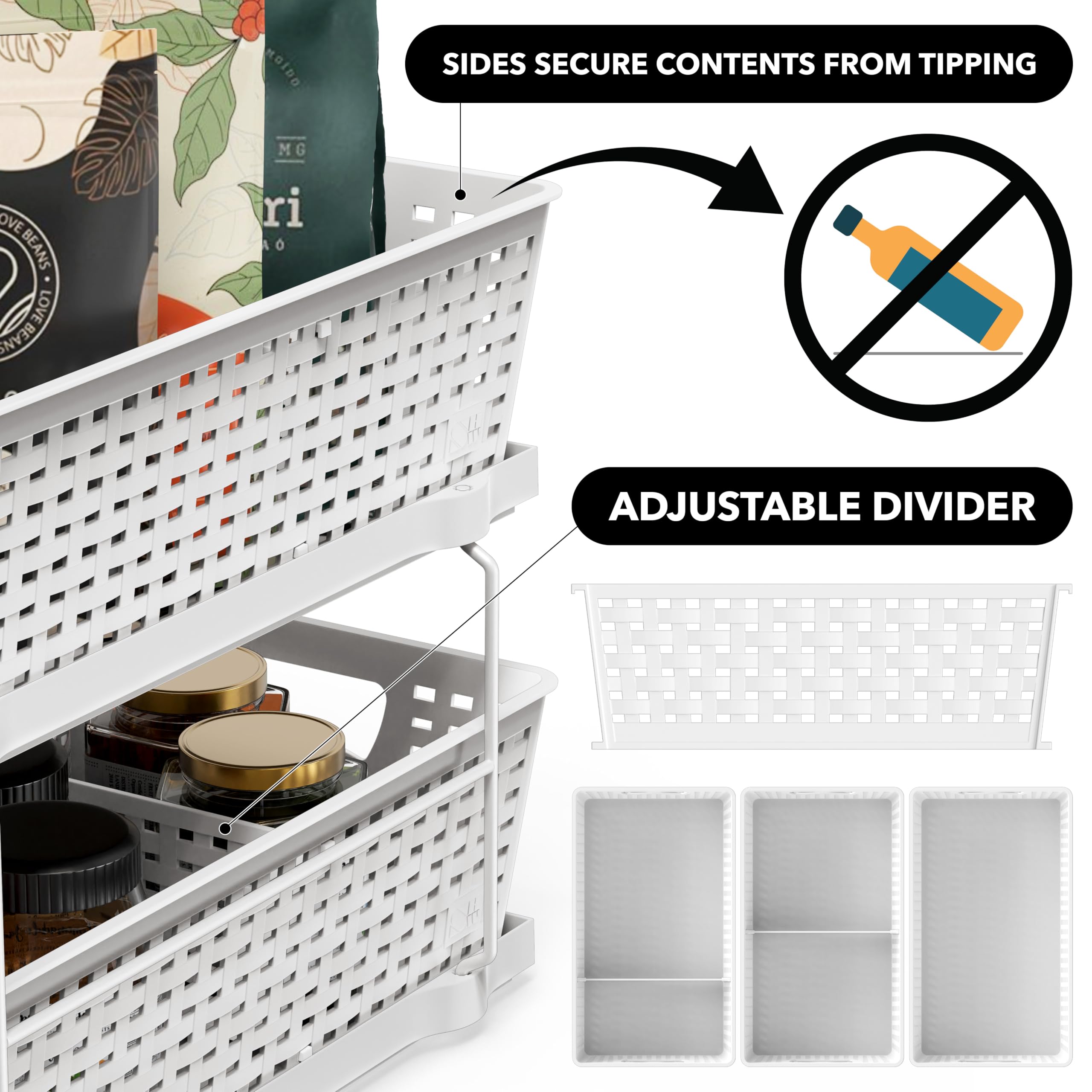 Simple Houseware removable baskets for quick refills and cleanup