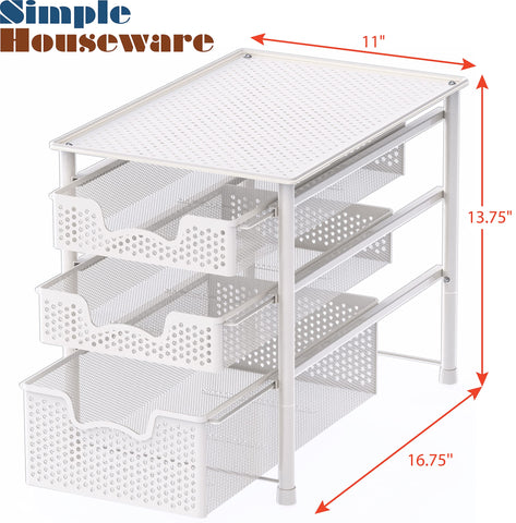 Simple Houseware sliding basket in cabinet enables easy reach and access