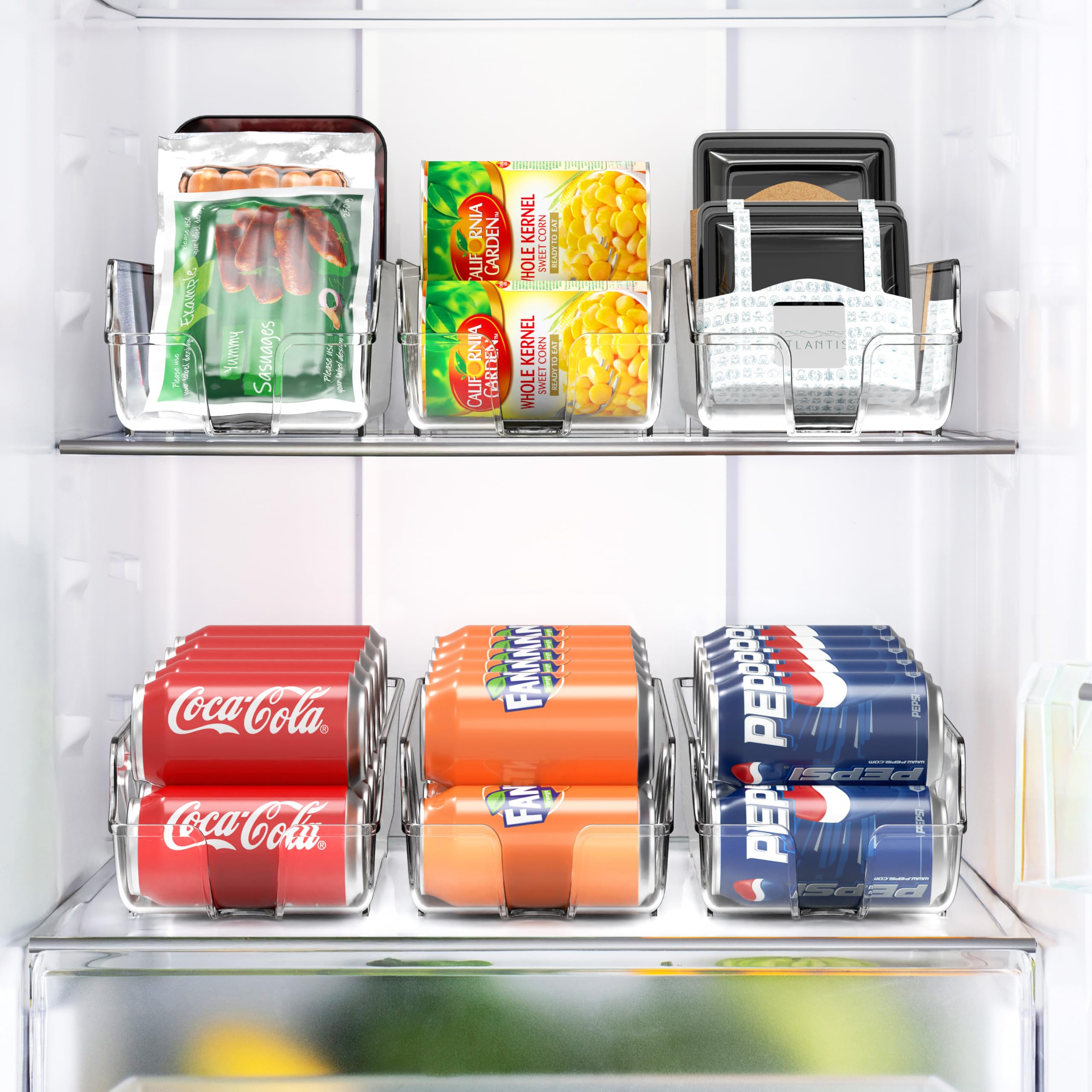 Simple Houseware Soda Can Organizer on a countertop for versatile storage