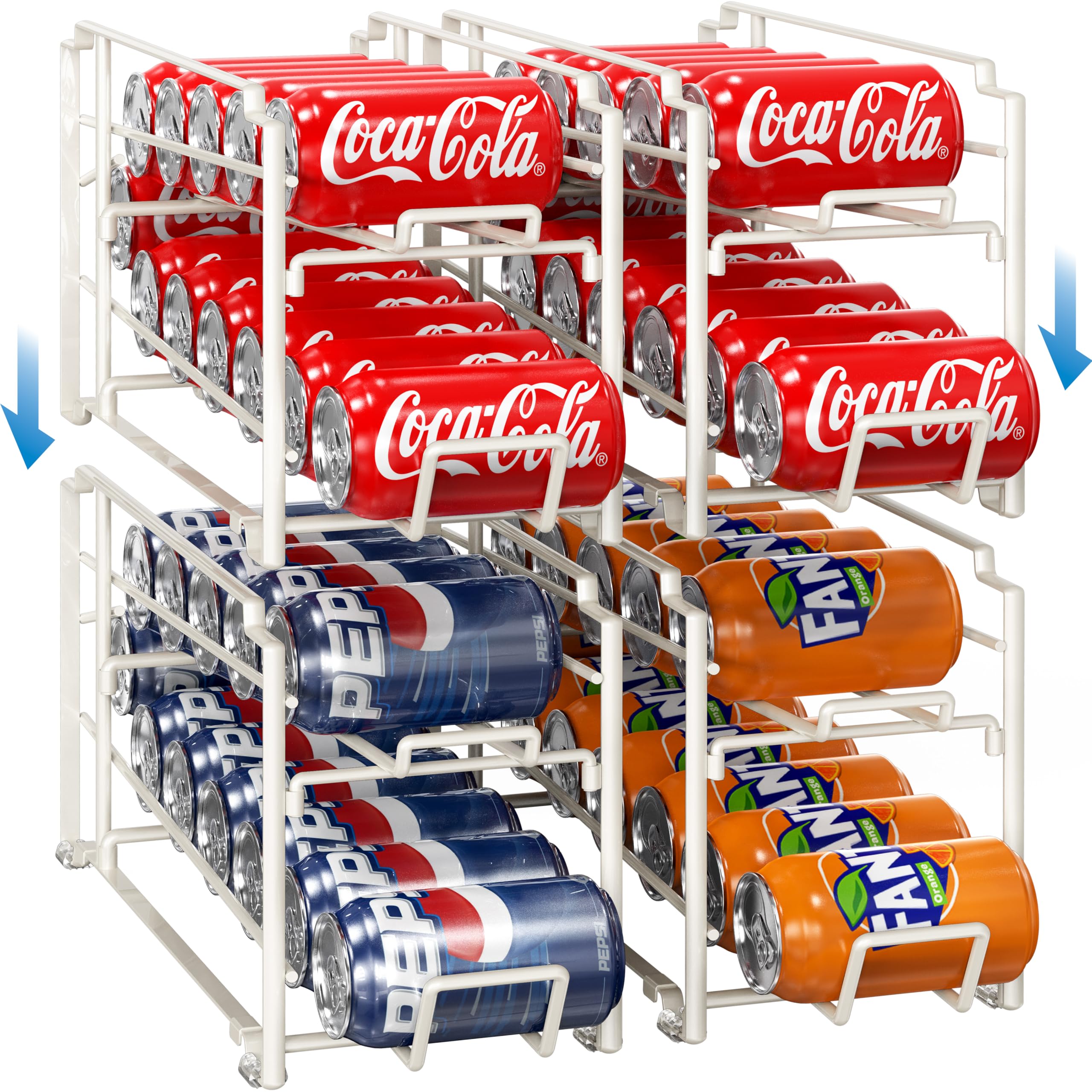 Simple Houseware soda can organizer front view shows accessible beverage display.