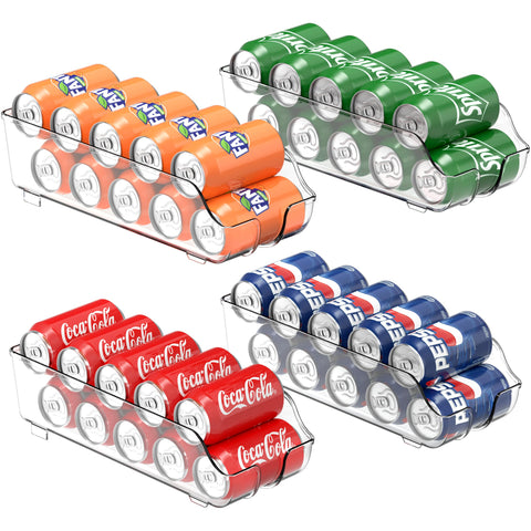 Simple Houseware Soda Can Organizer front view shows neat stacked cans for easy access