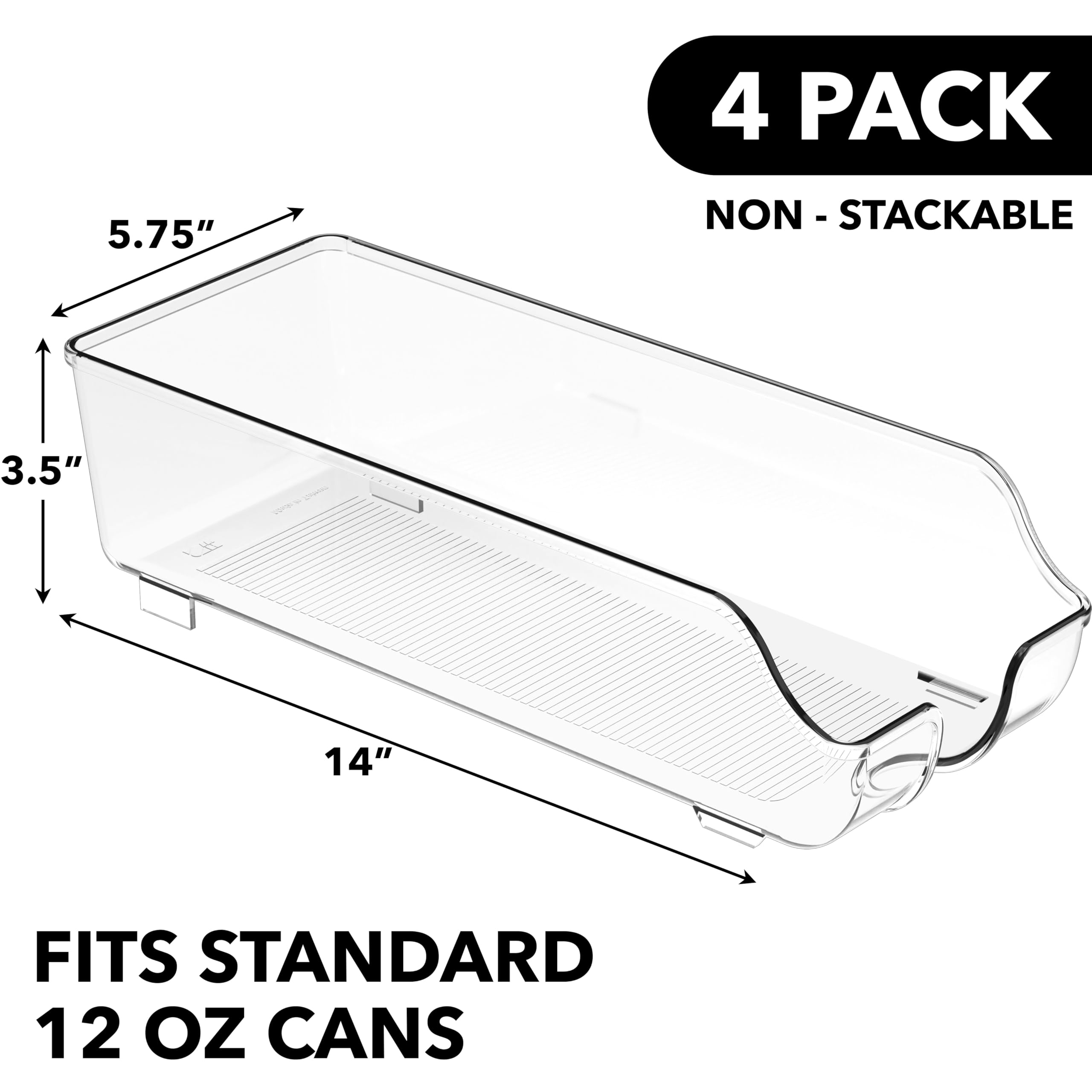 Simple Houseware Soda Can Organizer inside view, clear plastic for quick content visibility
