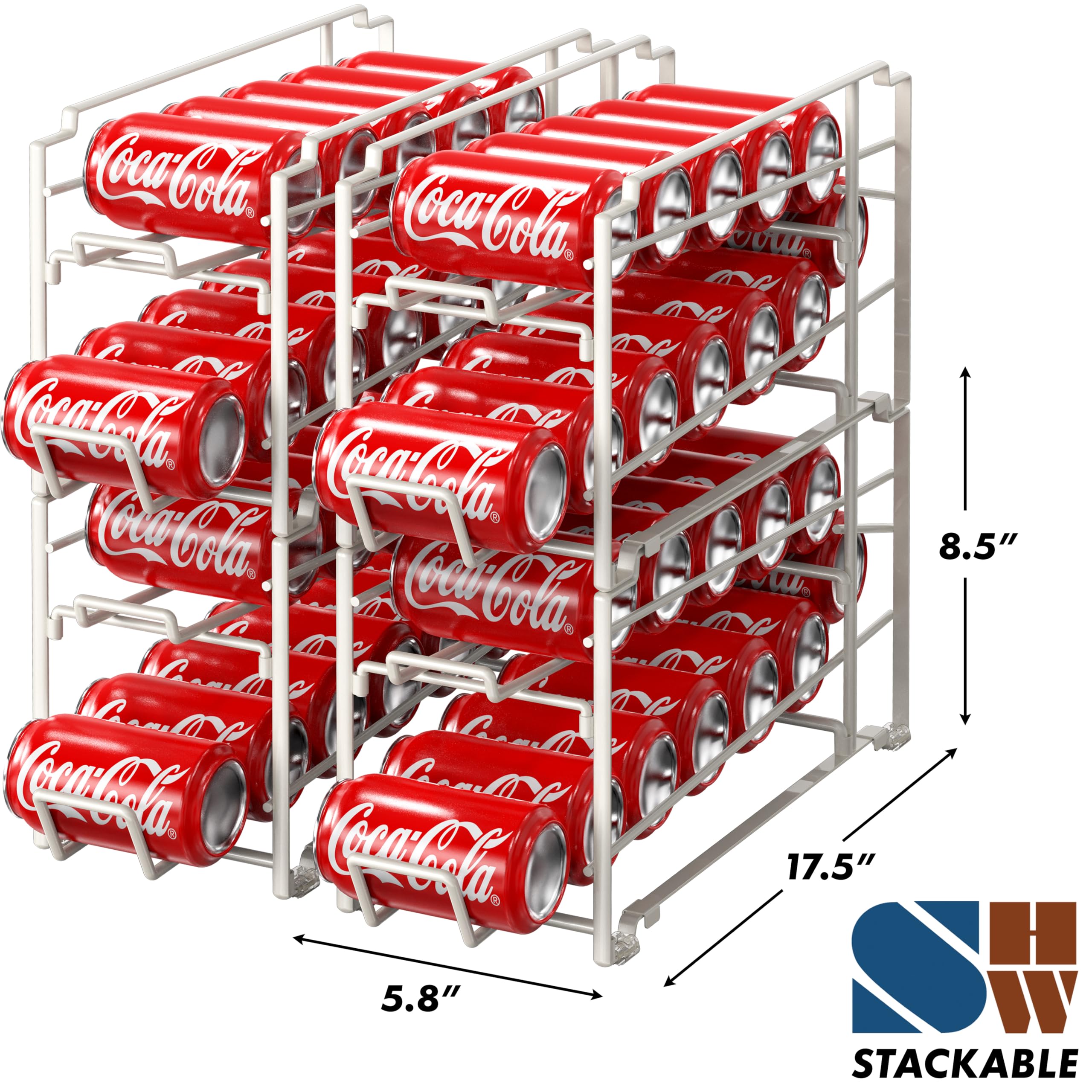 Simple Houseware soda can organizer stackable design demonstrates compact, scalable storage.
