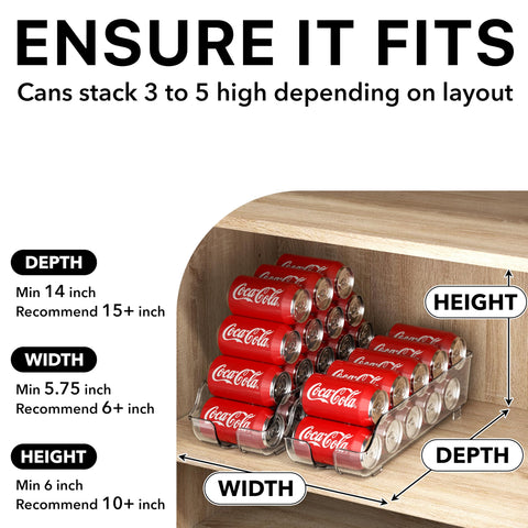 Simple Houseware Soda Can Organizer tilt base promotes forward roll for grab-and-go convenience
