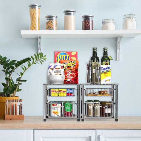 Simple Houseware chrome-drawer-dimensions help plan storage in cabinets