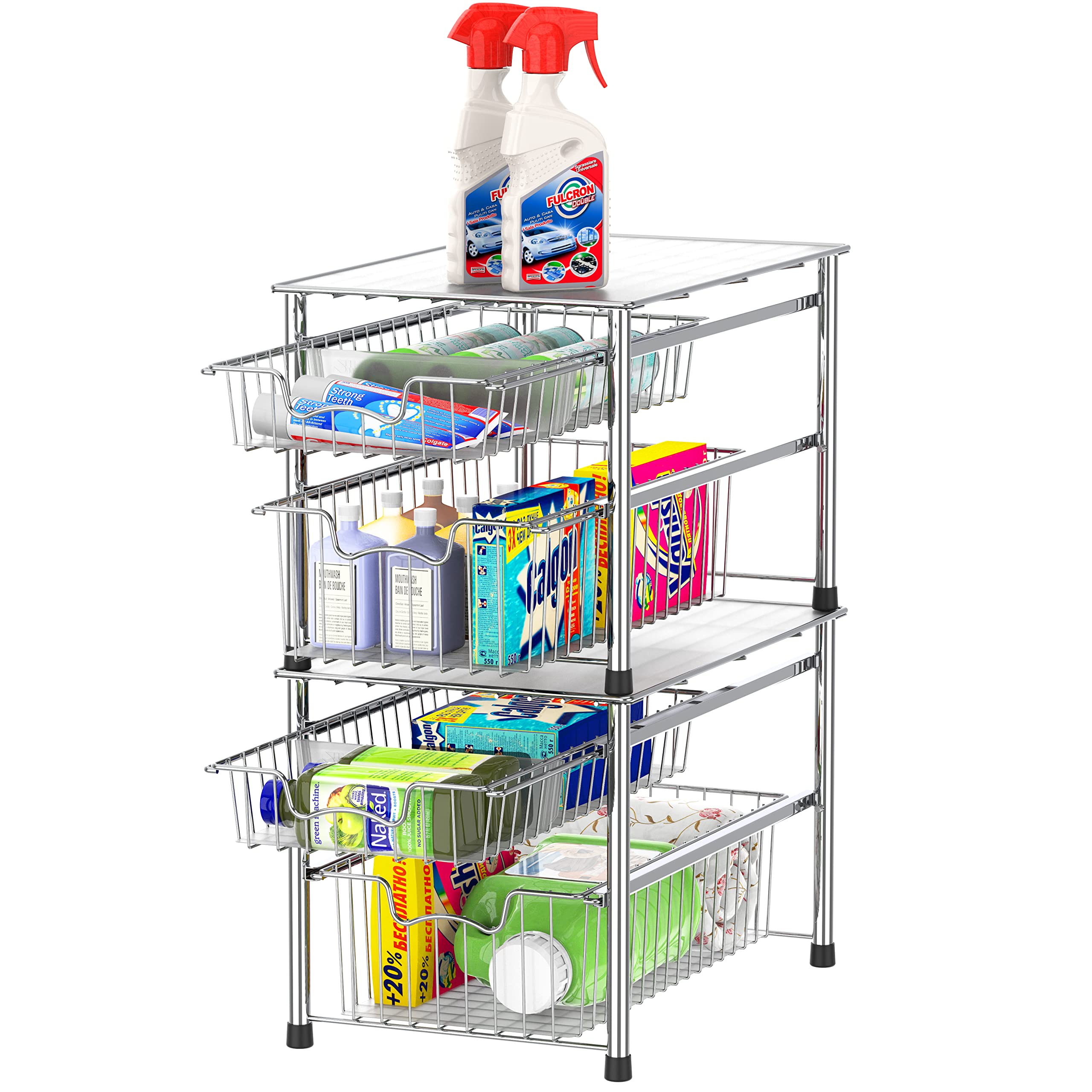 Simple Houseware two-drawers design for organized pantry, bathroom, or office supplies