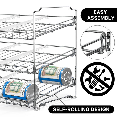 Simple Houseware chrome frame with anti-slip feet stays stable.