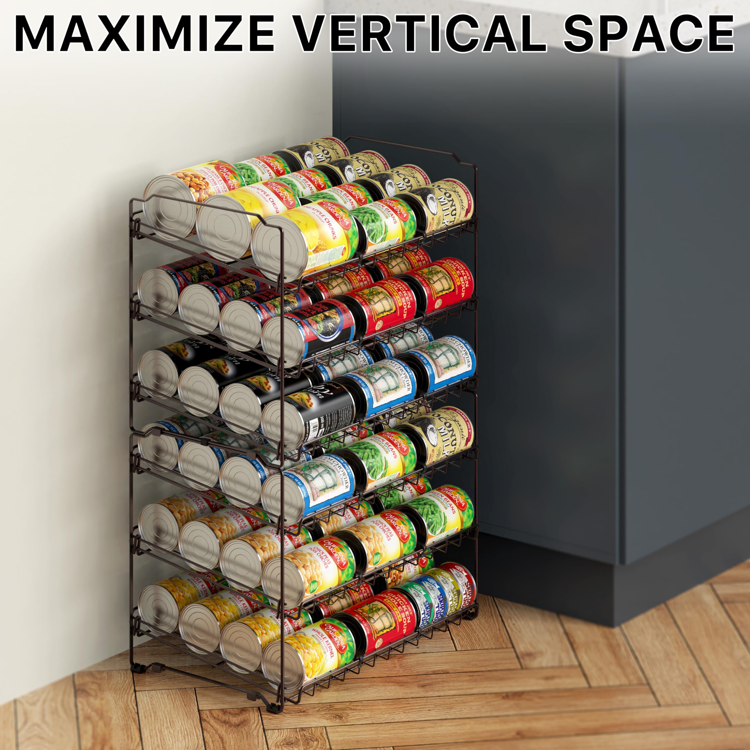 Simple Houseware stackable can organizer rack quick setup no hardware required for fast use