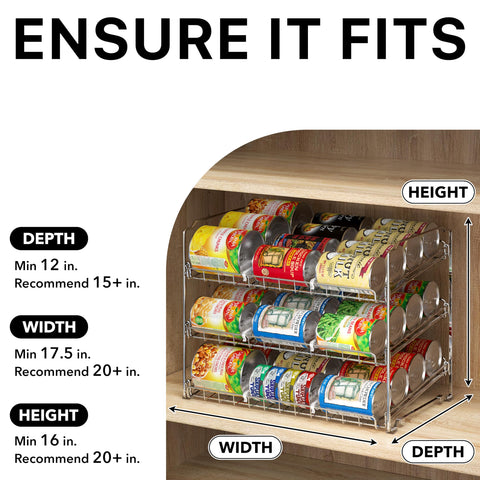 Simple Houseware freestanding design fits pantry, cabinet, or countertop.