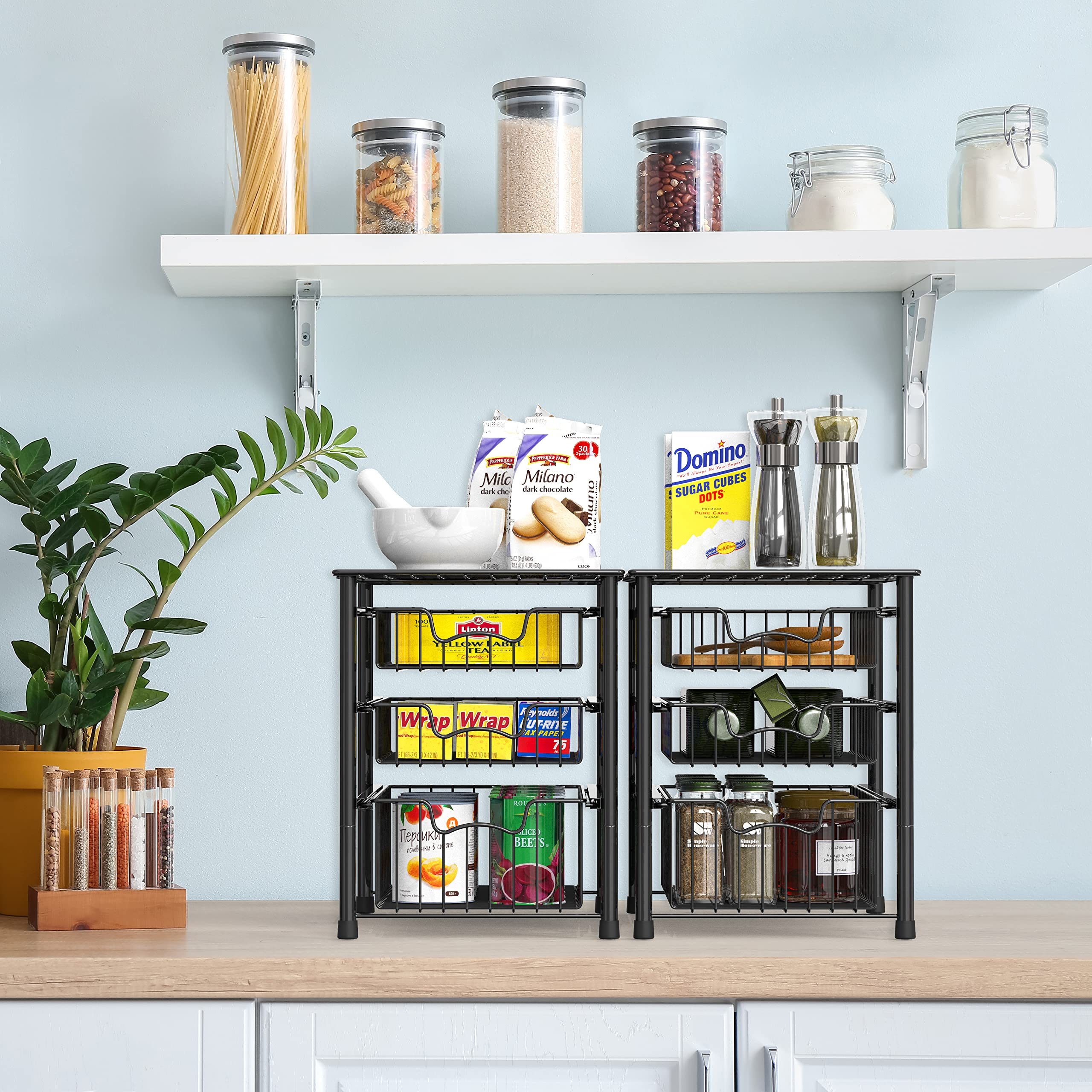 Simple Houseware stackable drawer in kitchen and bathroom for easy access