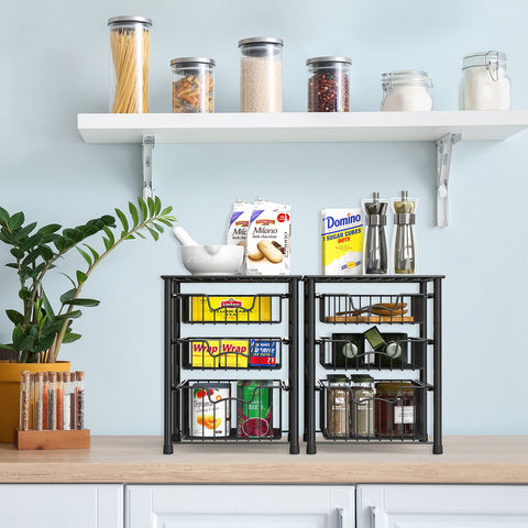 Simple Houseware stackable drawer in kitchen and bathroom for easy access