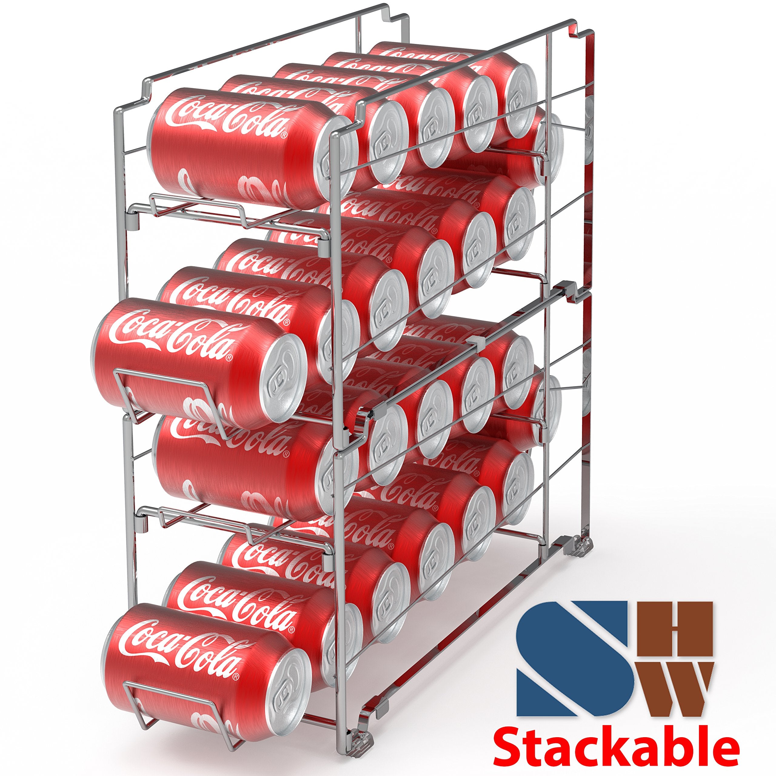 Simple Houseware chrome can dispenser rack side view for pantry visibility and access