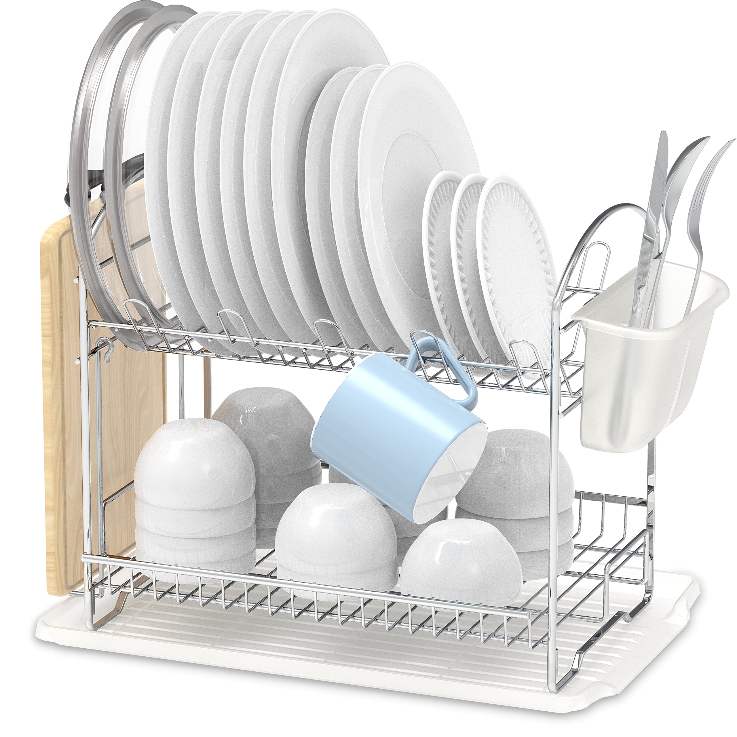 Simple Houseware stainless steel construction provides sturdy support for dishes