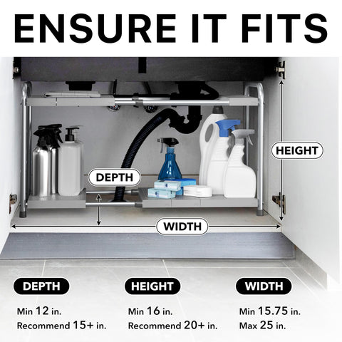 Simple Houseware under-sink rack with removable panels for customized organization.