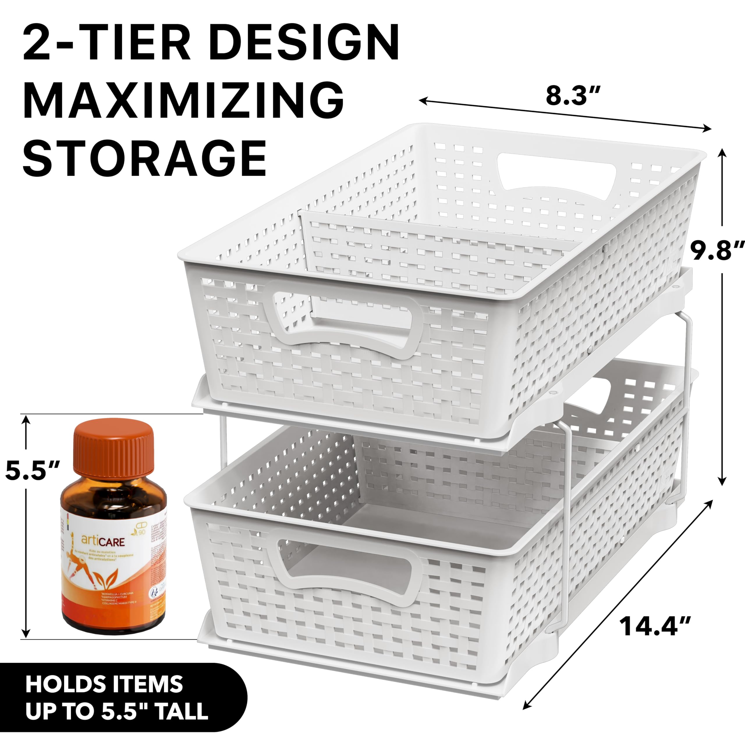 Simple Houseware removable basket for refilling and standalone use in bathroom