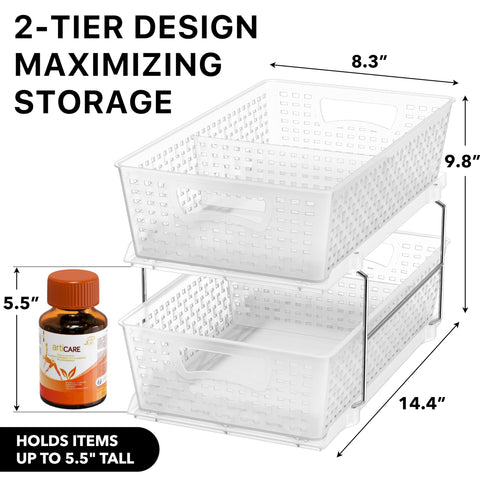 Simple Houseware under-sink storage tray in clear plastic for organized cabinets.