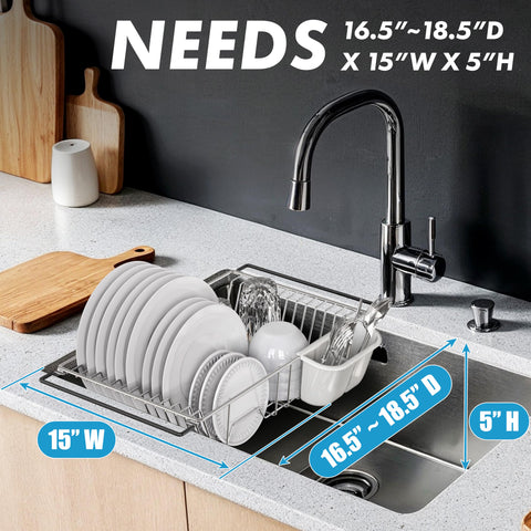 Simple Houseware utensil holder 2-compartment visible, keeps cutlery organized while drying.